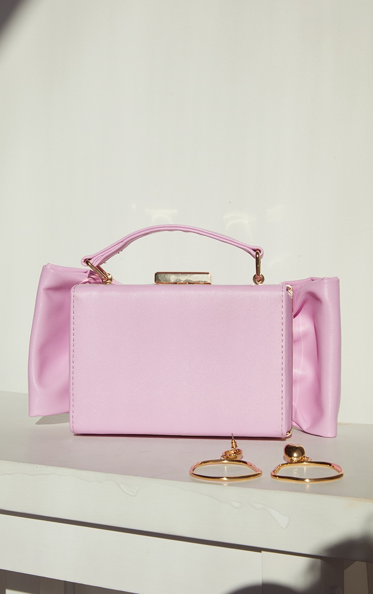 Baby Pink PU Oversized Bow Box Grab Bag image 3