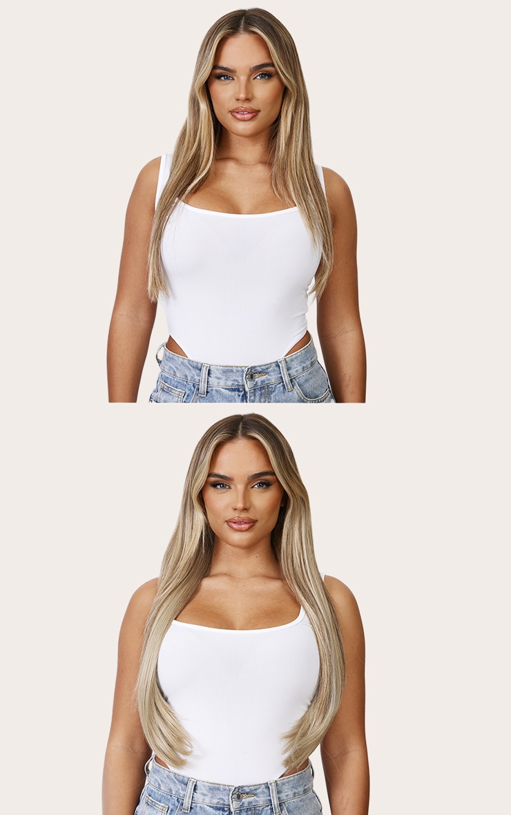 Lullabellz Extension de cheveux lisses épais 1 pièce 61 cm à clips Light Blonde image 3