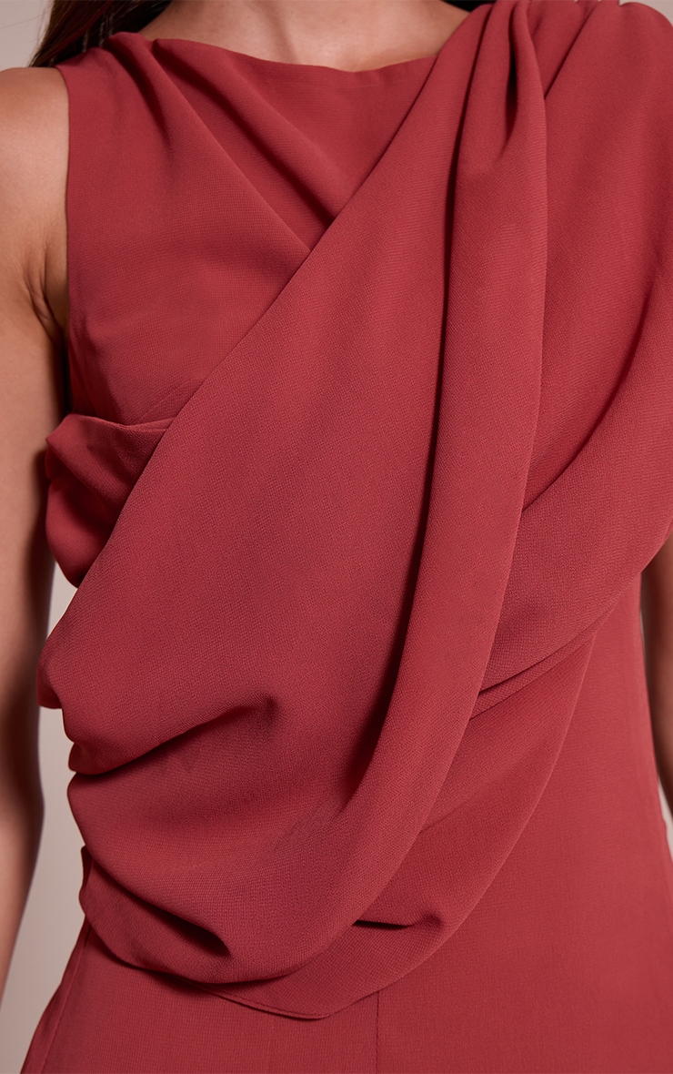 Deep Blush Chiffon Wrap Detail Maxi Dress image 4