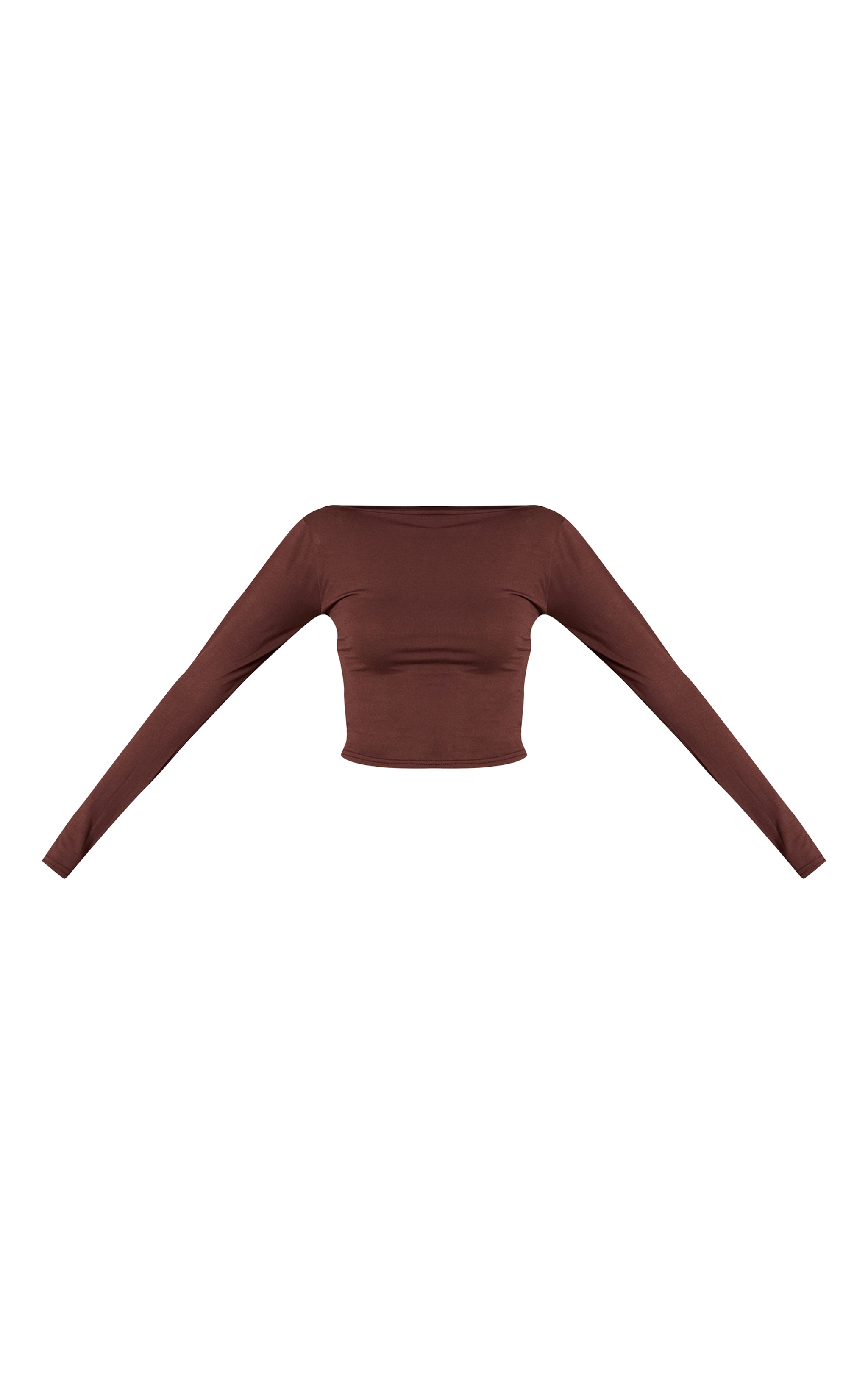 Top en jersey couleur cappuccino dos nu et manches longues image 5