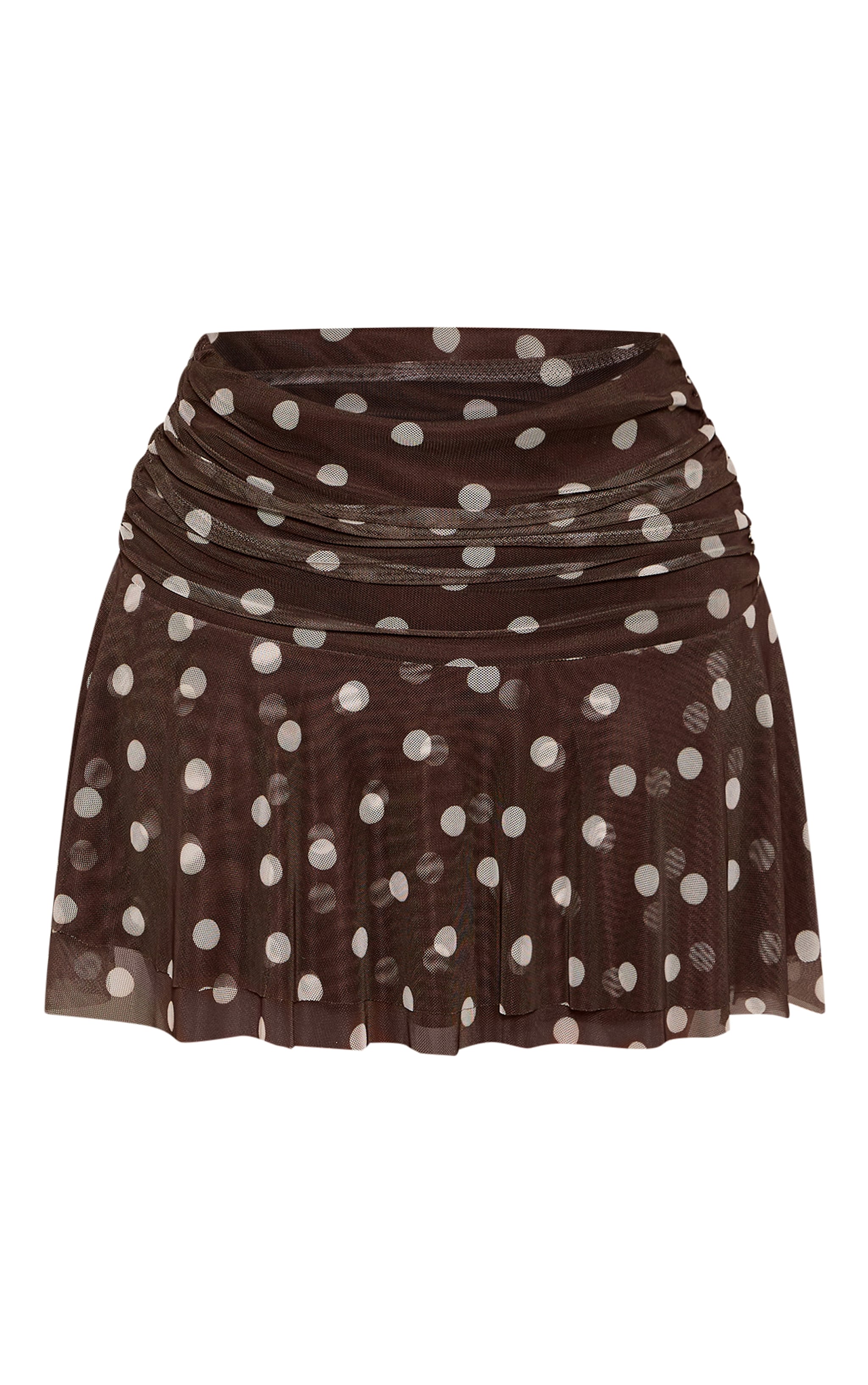 Petite Chocolate Polka Dot Mesh Ruffle Skirt  image 6