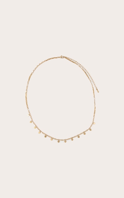 Collier ras-de-cou doré à empiècements