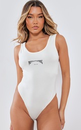 PRETTYLITTLETHING Cream New Vibe Soft Cotton Bodysuit 2