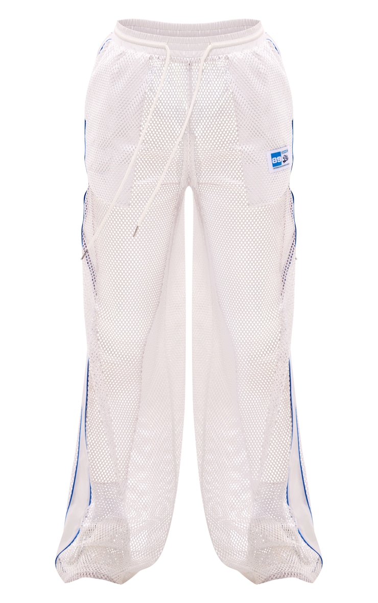 Pantalon blanc transparent en résille à cordons ajustables image 5