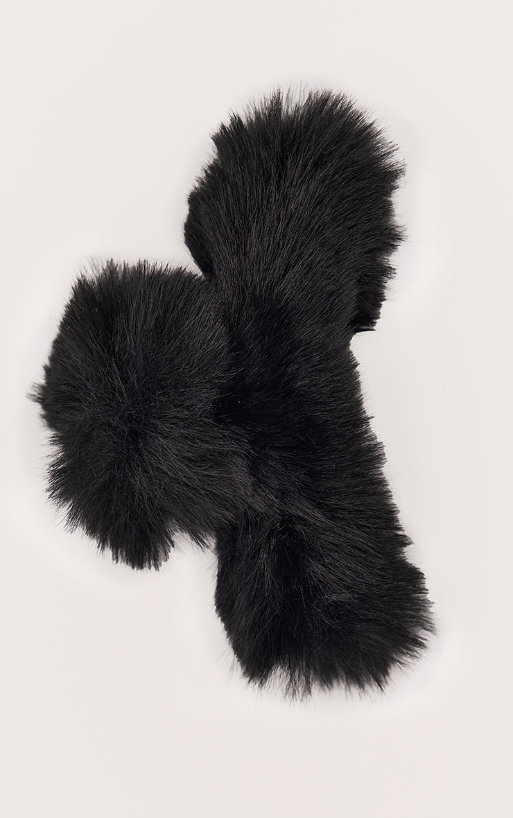  Black Faux Fur Hair Claw image 3