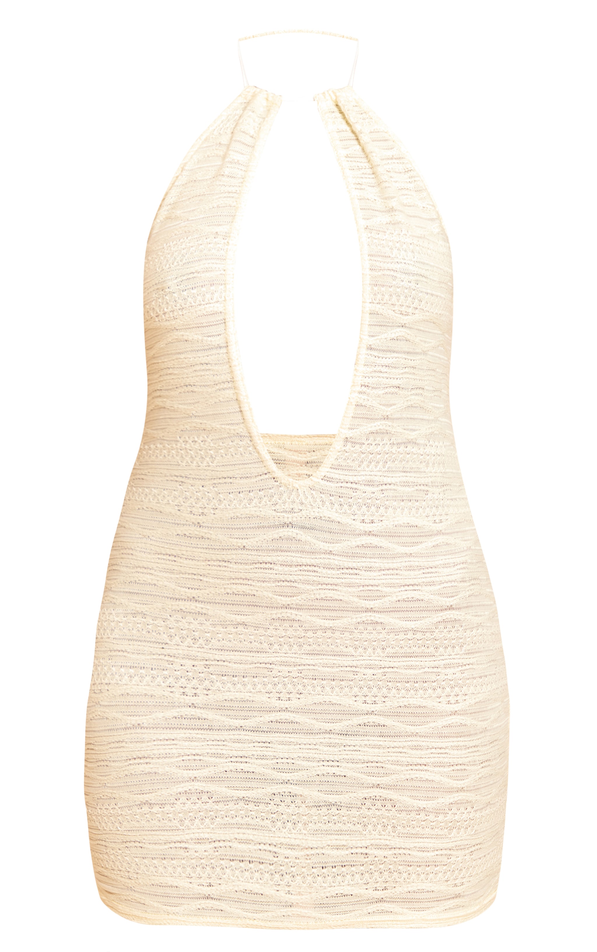 Butter Yellow Textured Keyhole Mini Dress image 5