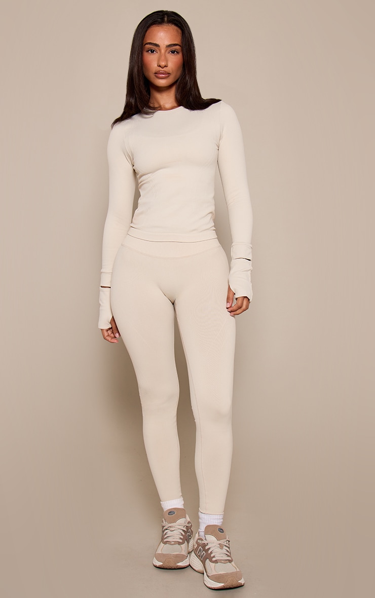 Petite PLT Oatmeal Seamless Scrunch Bum Leggings