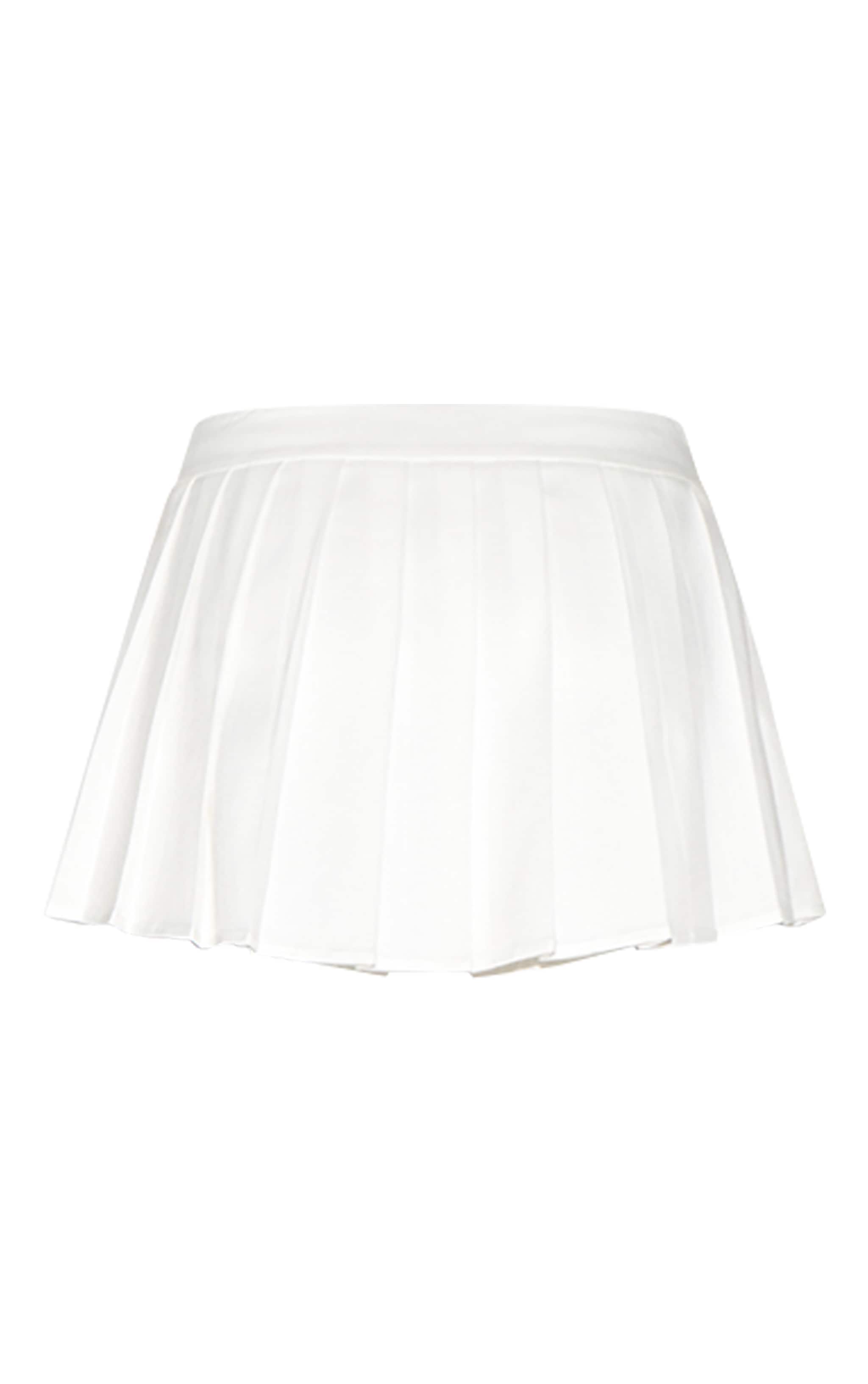 White Mini Pleated Tennis Skirt image 6