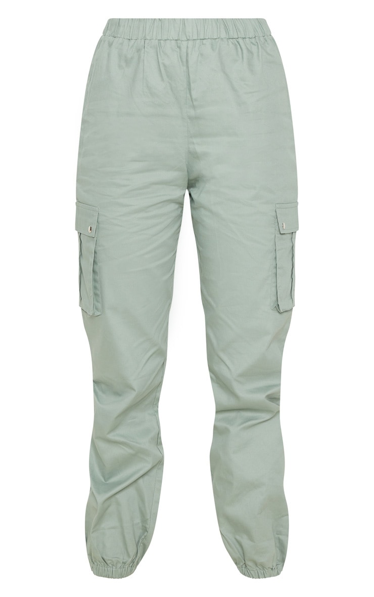 Sage Green Pocket Detail Cargo Pants PrettyLittleThing AUS