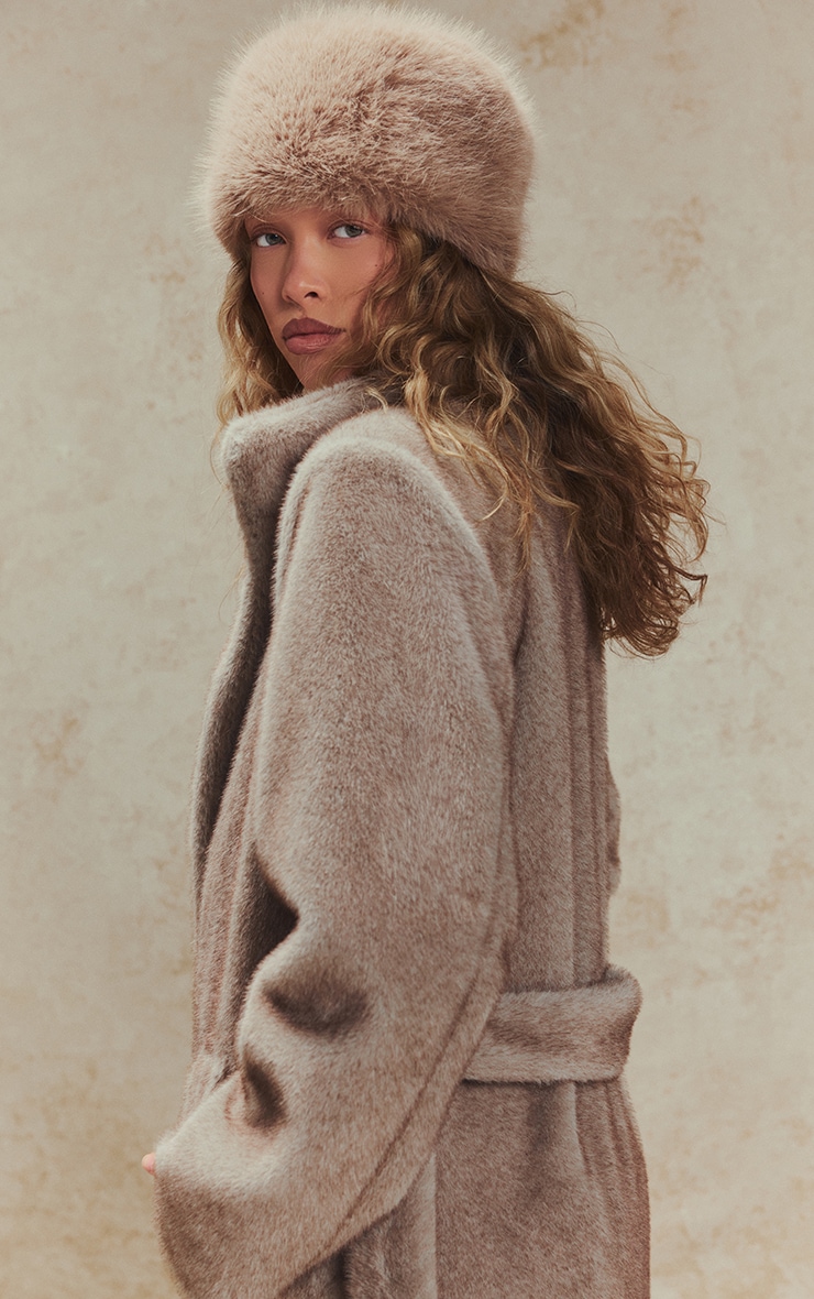 Mocha Mousse Faux Fur Russian Hat image 3