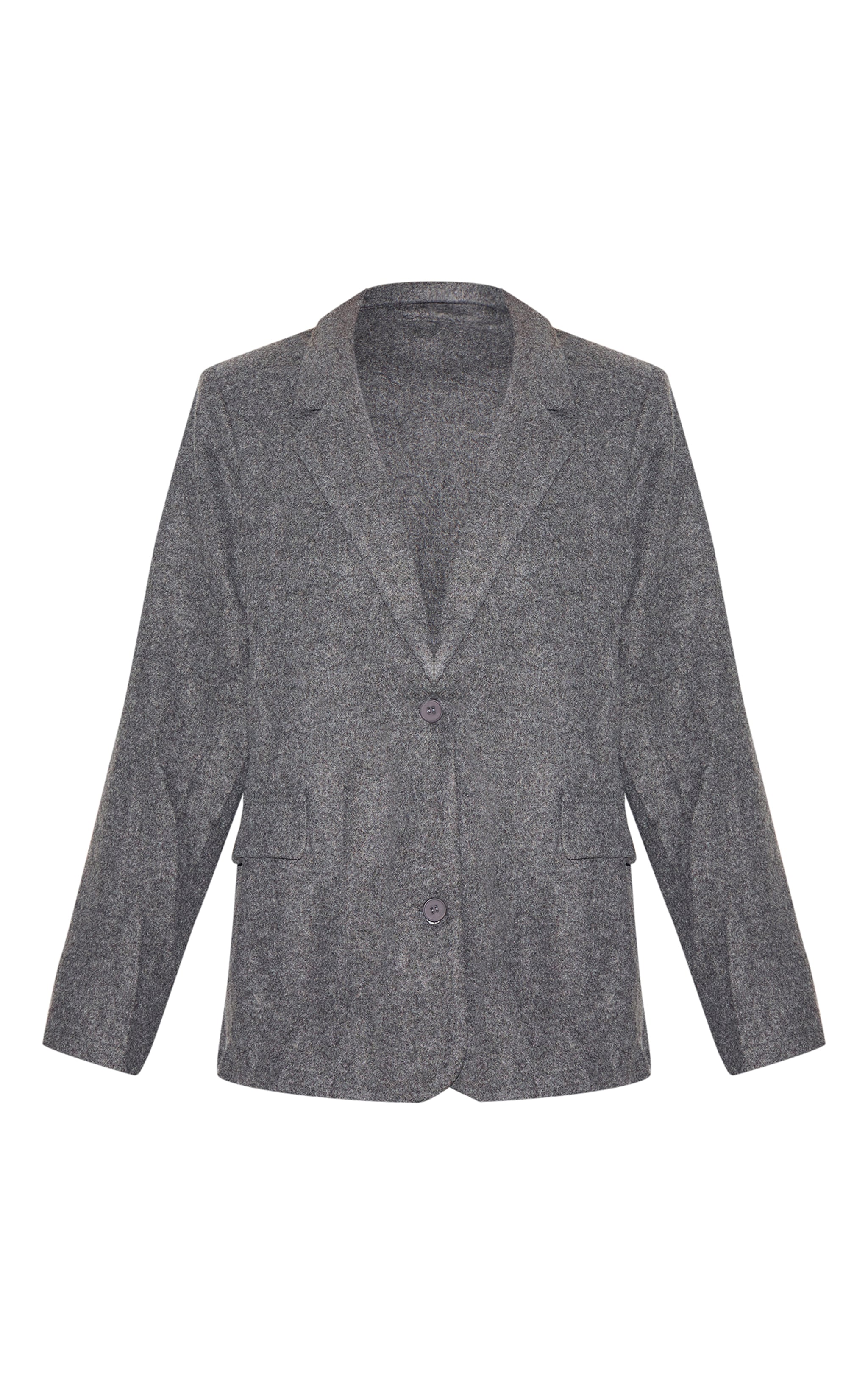 Charcoal Brushed Wool Look Tailored Blazer image 5