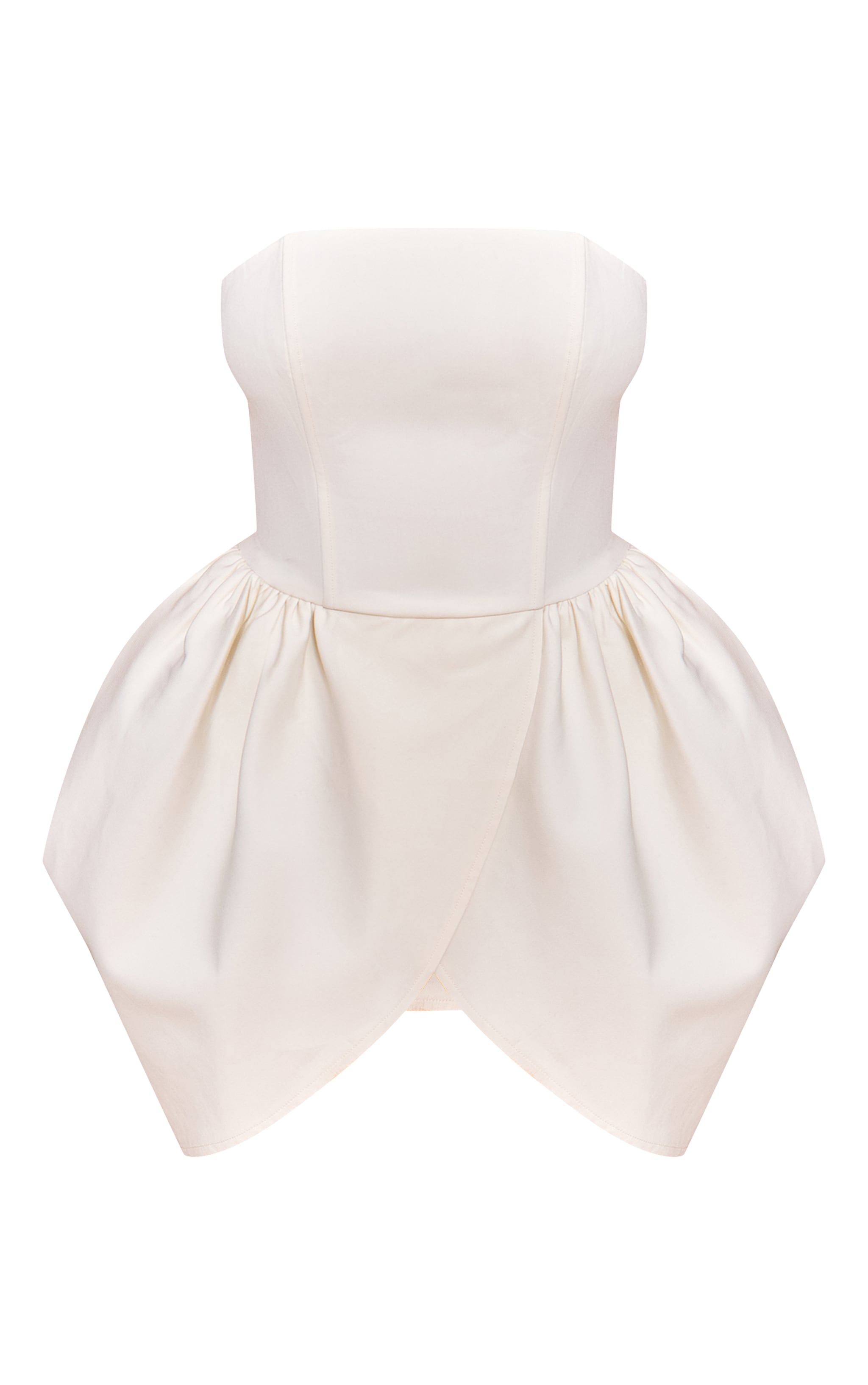 Shape Cream Woven Bandeau Tulip Mini Dress image 5