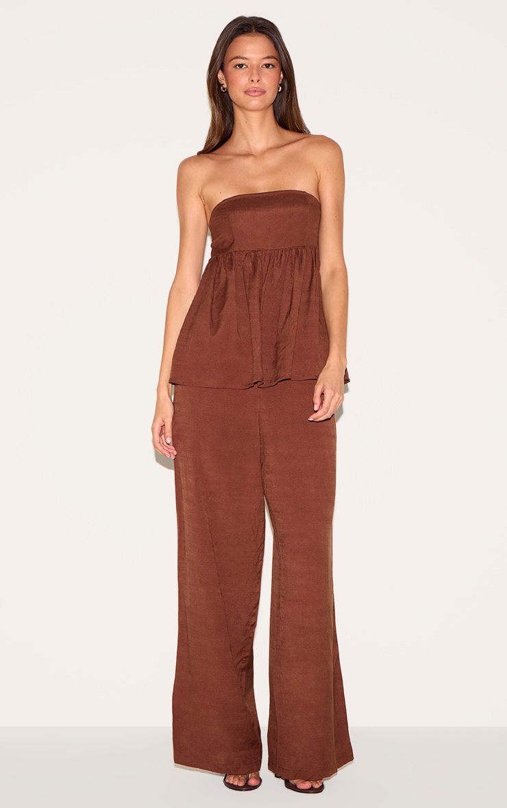 Combinaison bandeau détail peplum chocolat image 1