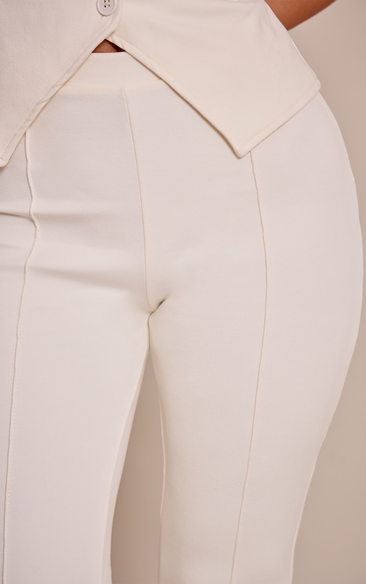 Petite Pantalon flare tissé crème à lisérés devant image 4