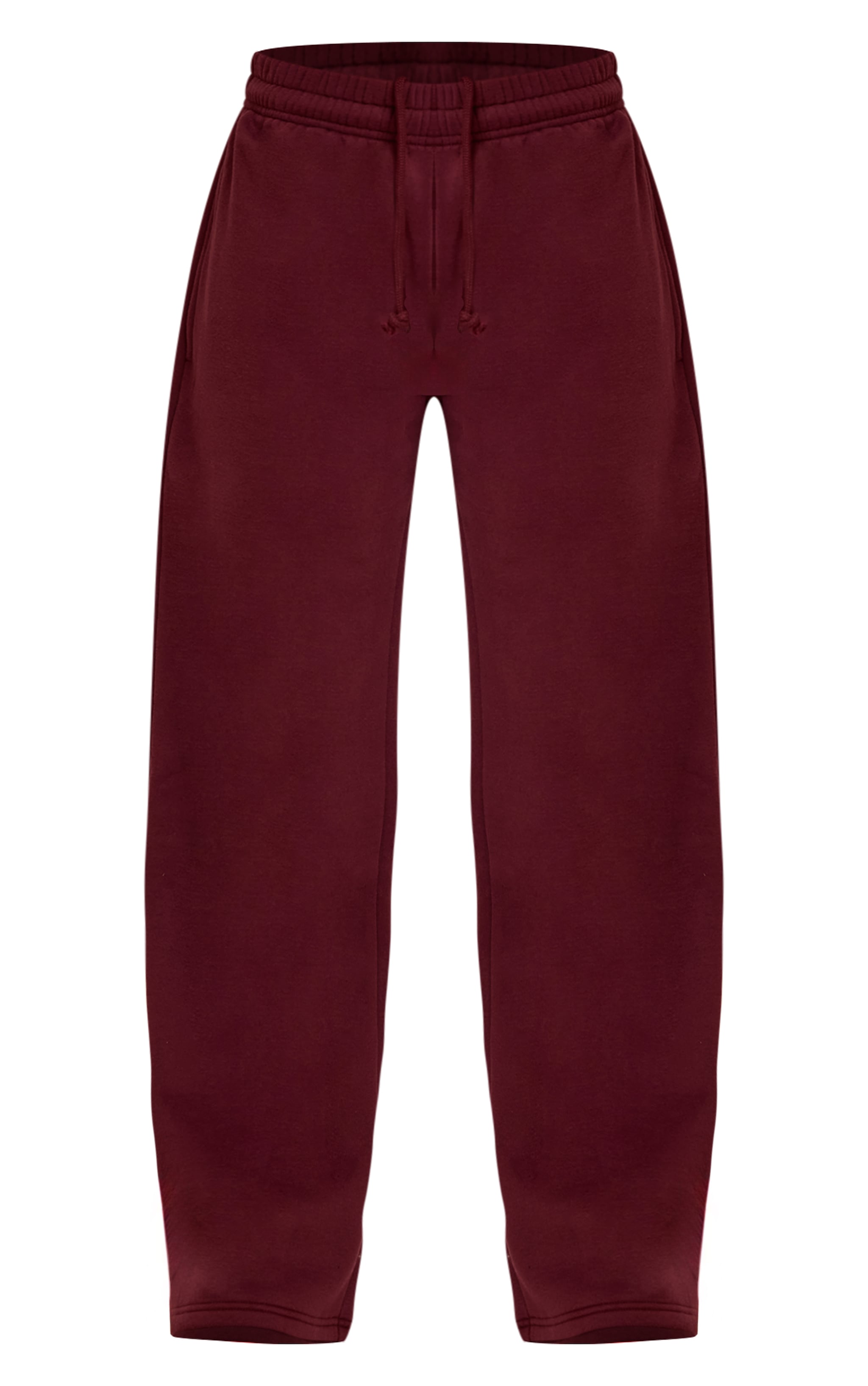Jogging droit en coton polaire rouge vin image 5
