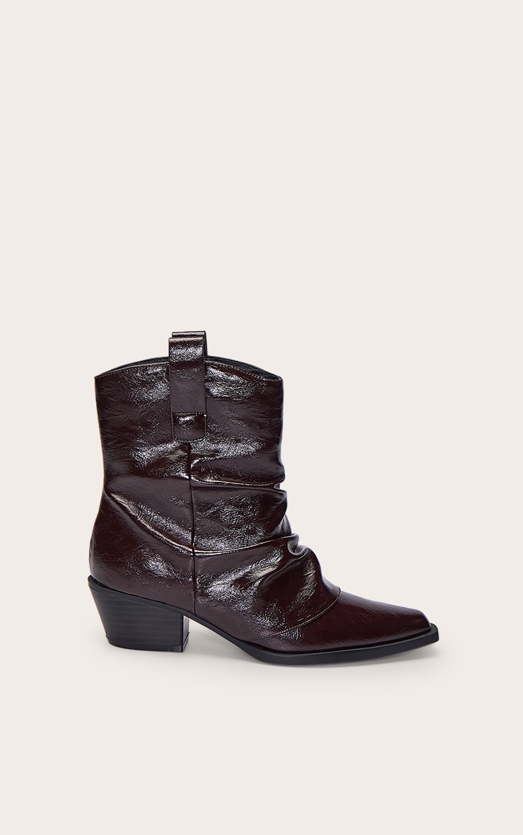 Bottines santiags chocolat froncées image 2