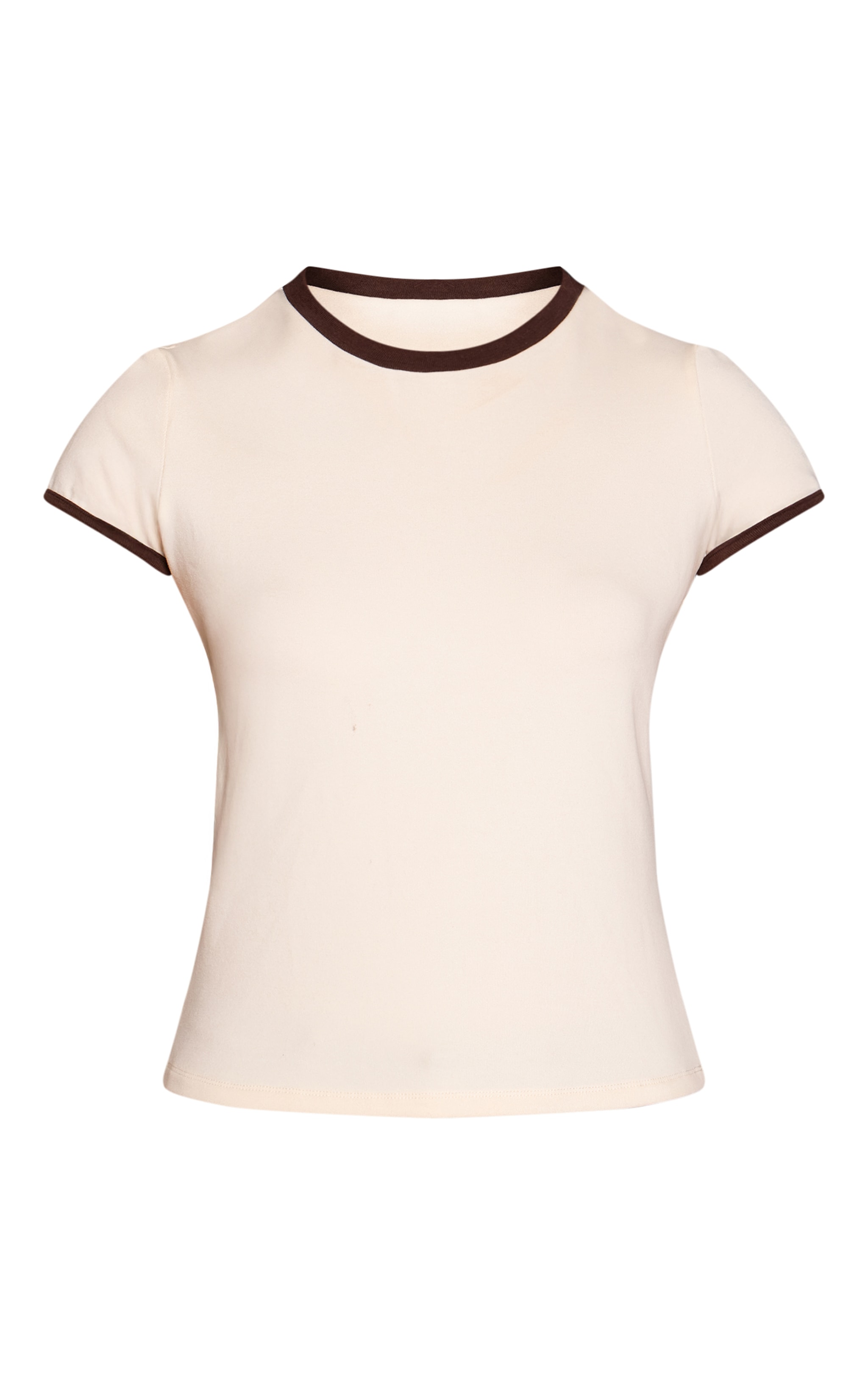 Cream Contrast Soft Stretch Short Sleeve Tshirt image 5