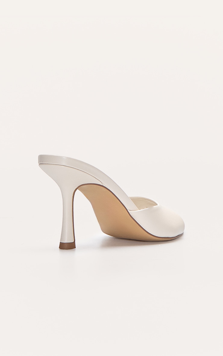 Cream Point Toe Heeled Mules image 4