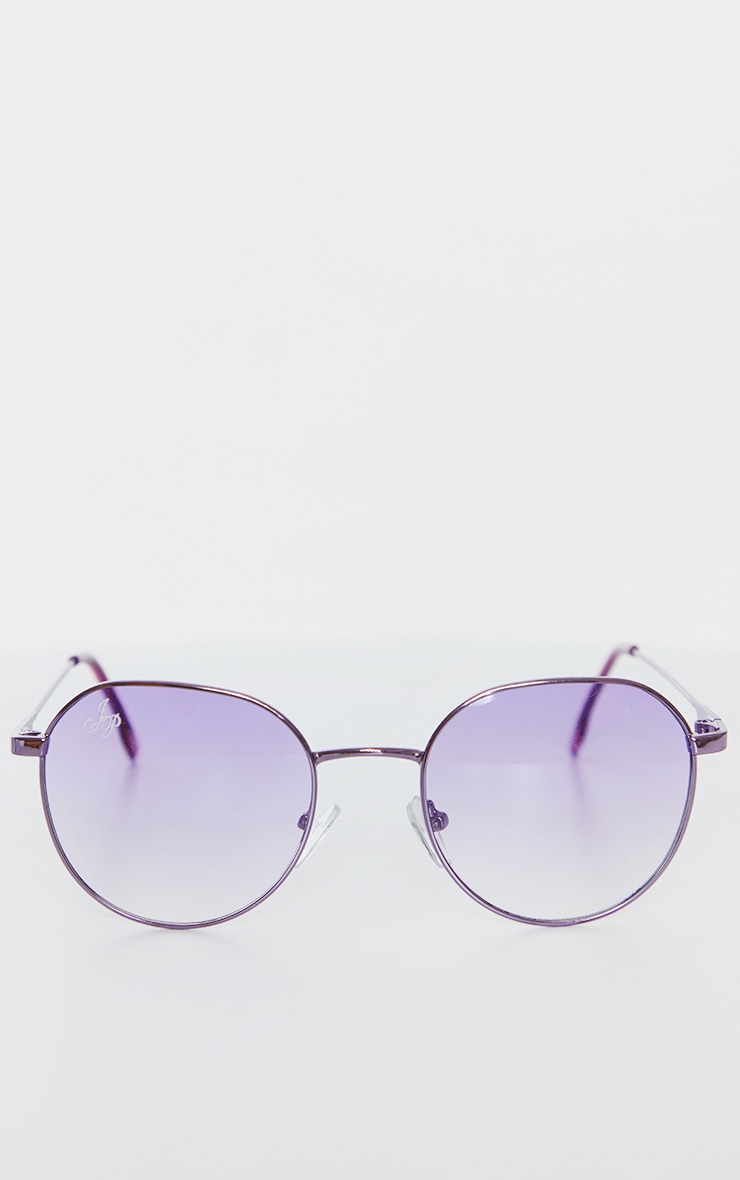 Jeepers Peepers Purple Round Frame Sunglasses PrettyLittleThing