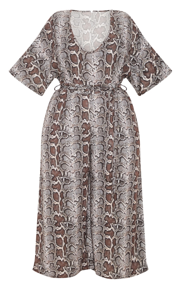 snake print culotte jumpsuit