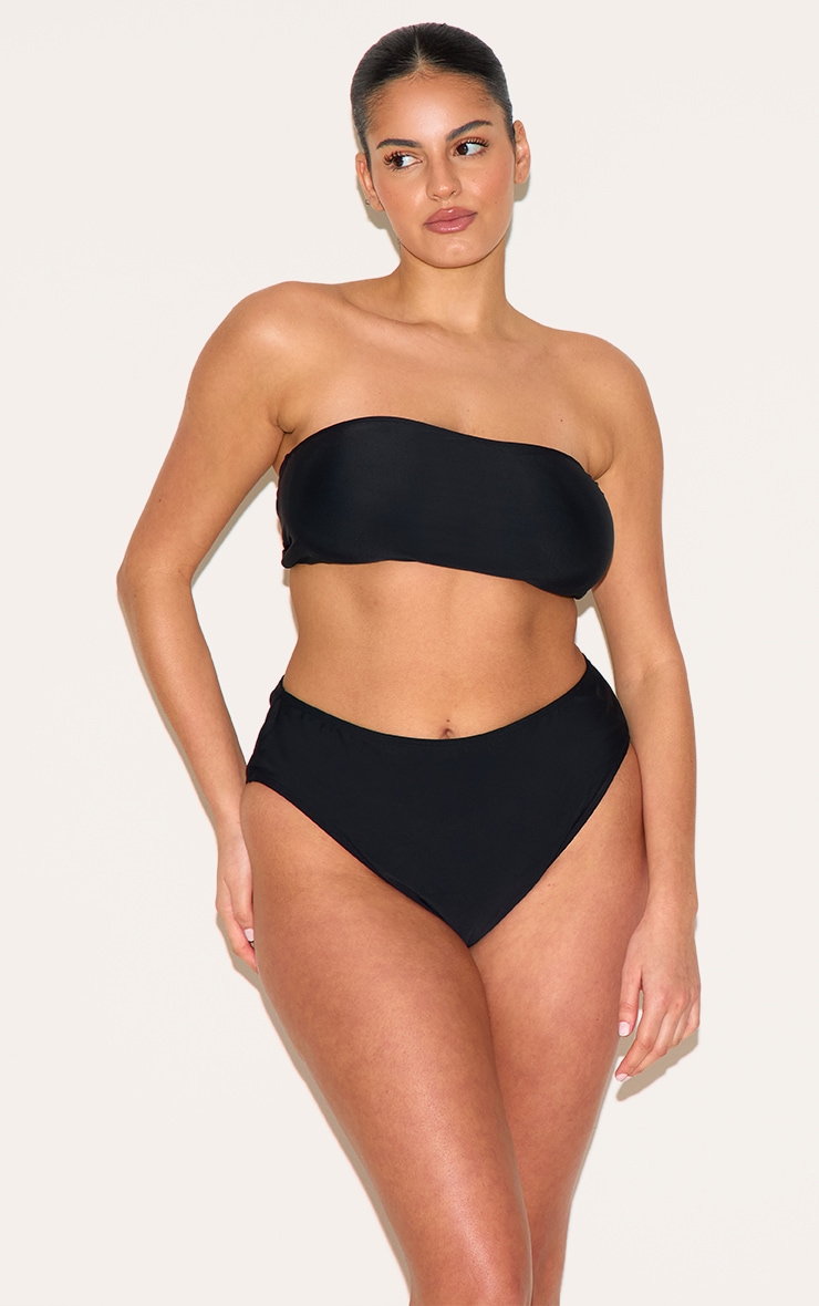 Plus Black Basic High Waist Bikni Bottom image 4