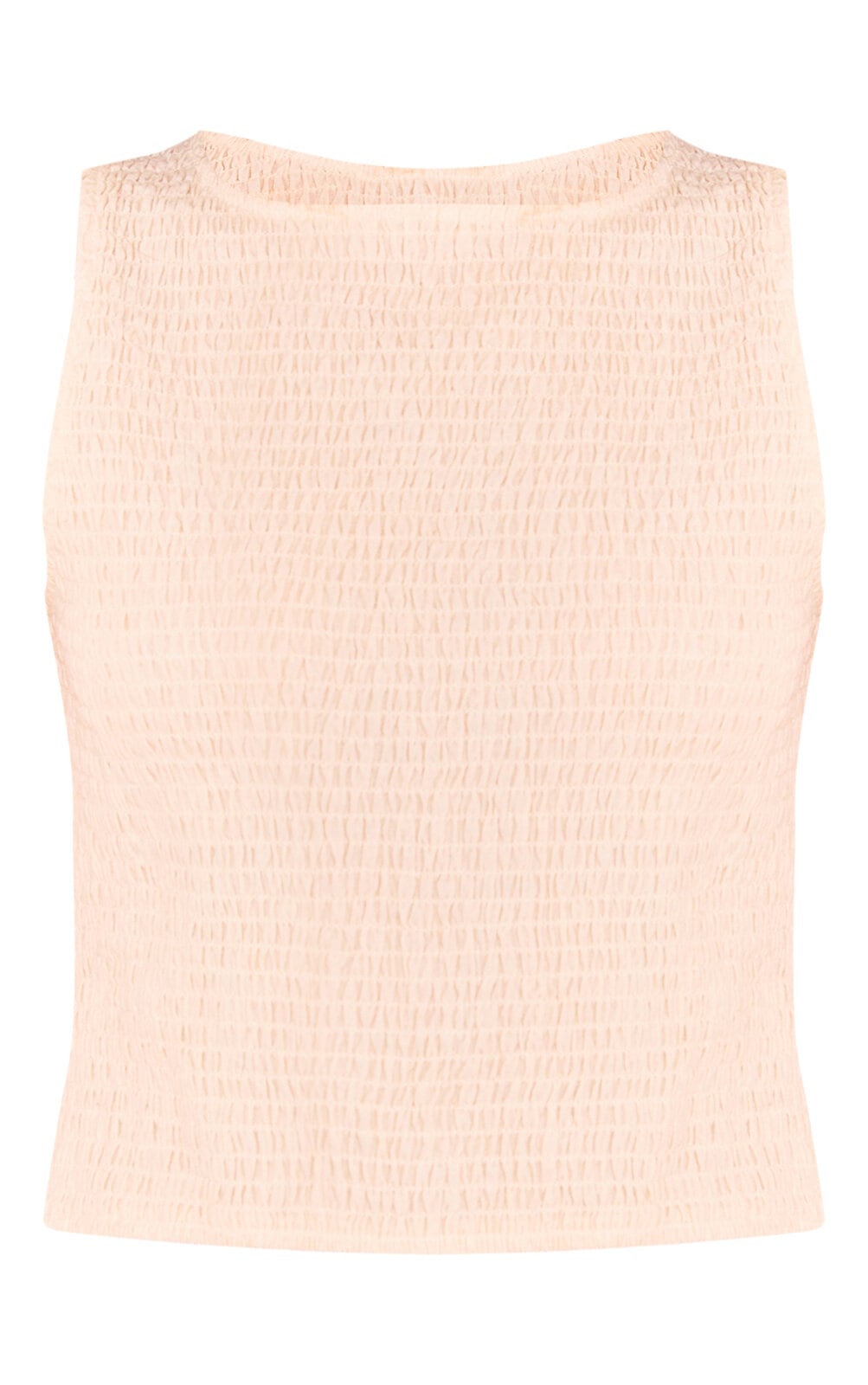 Cream Fitted Longline Shirred Top image 5