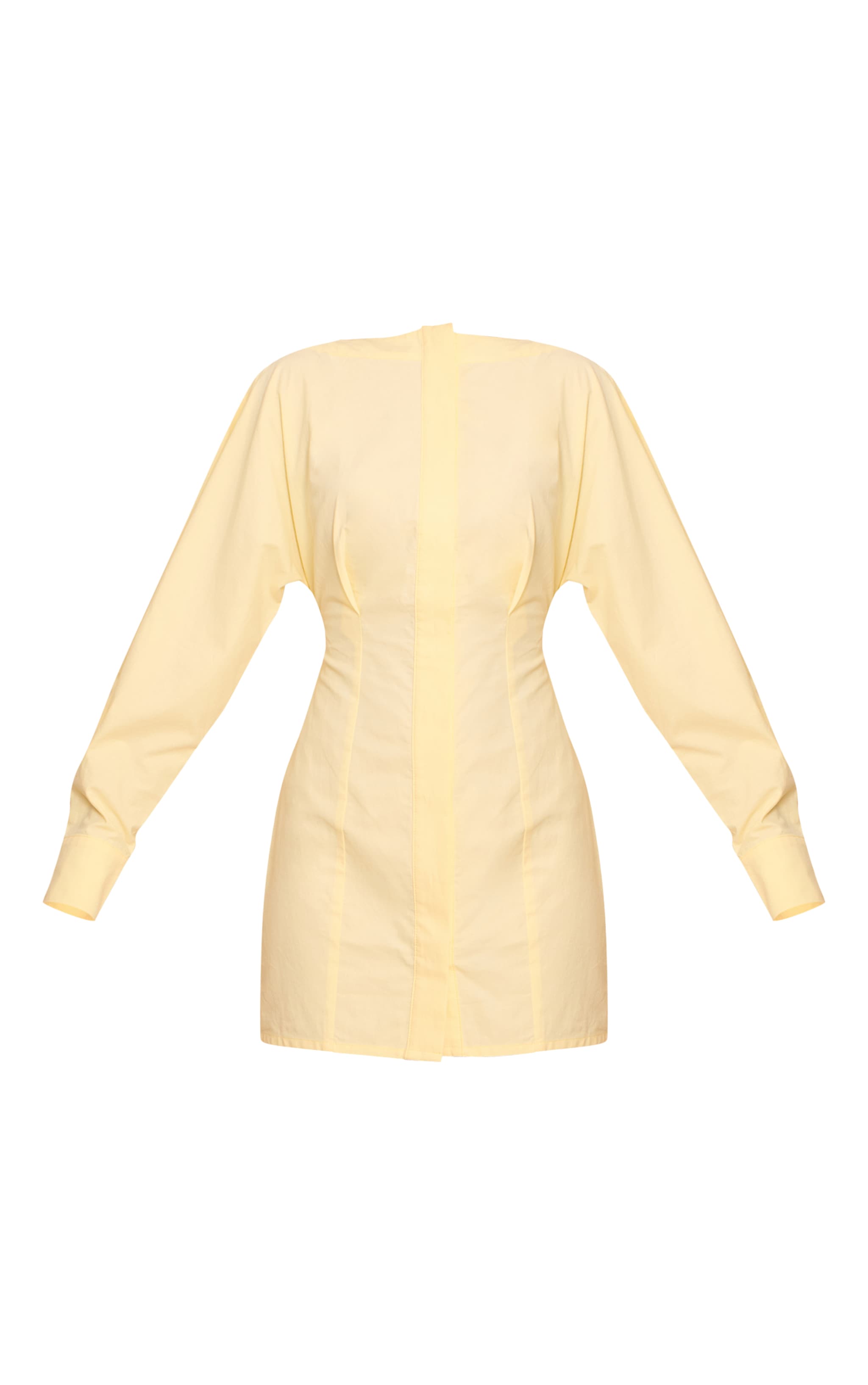Lemon Button Down Boat Neck Cocoon Sleeve Bodycon Dress image 5