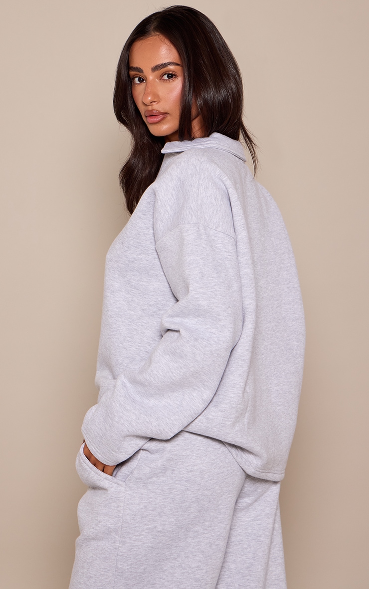 Petite Ash Grey PLT Collared Sweatshirt  image 2