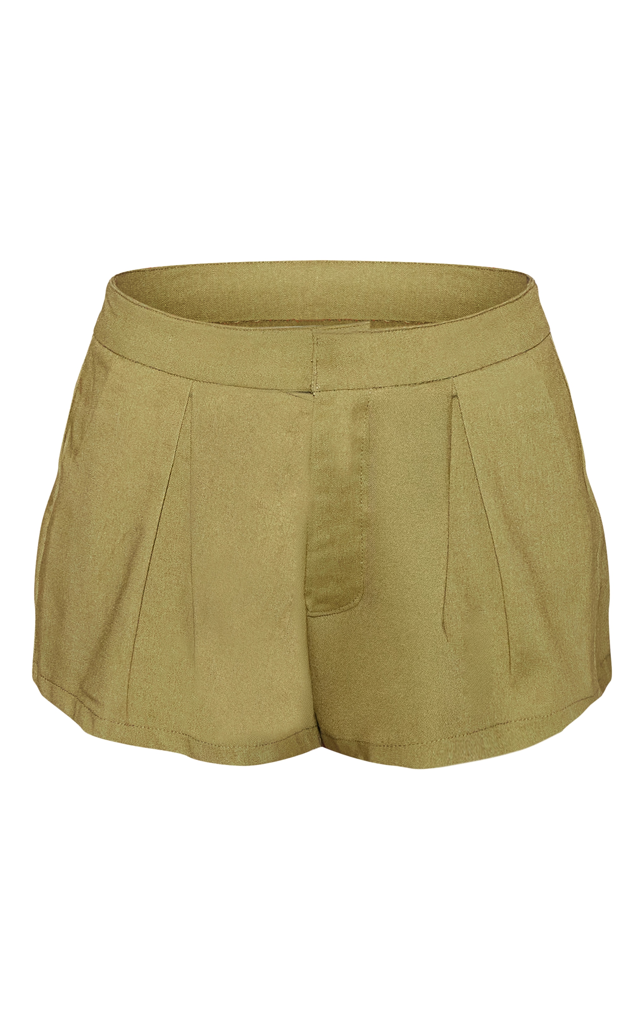 Short de tailleur en effet lin tissé kaki image 6