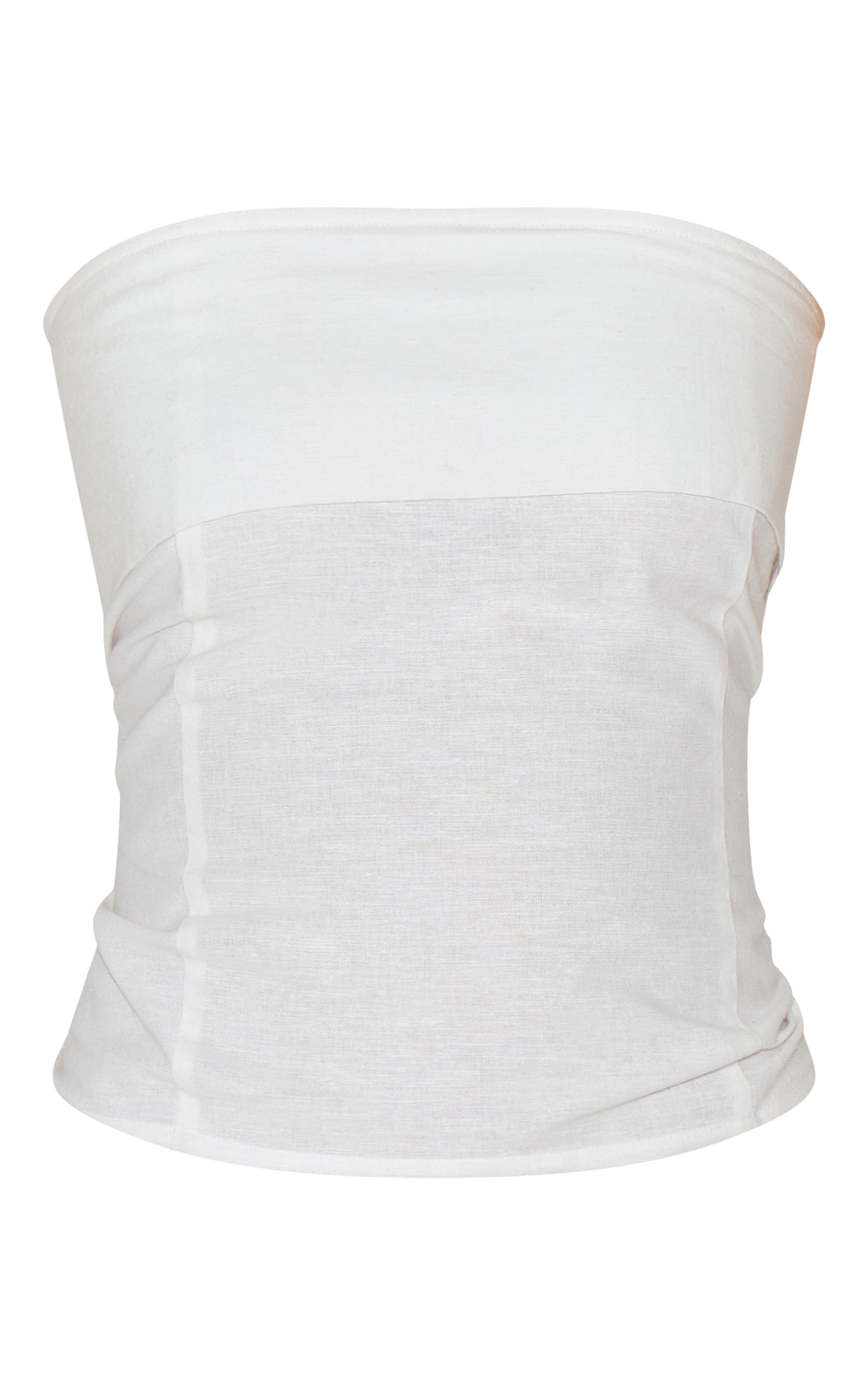White Linen Look Foldover Bandeau image 5
