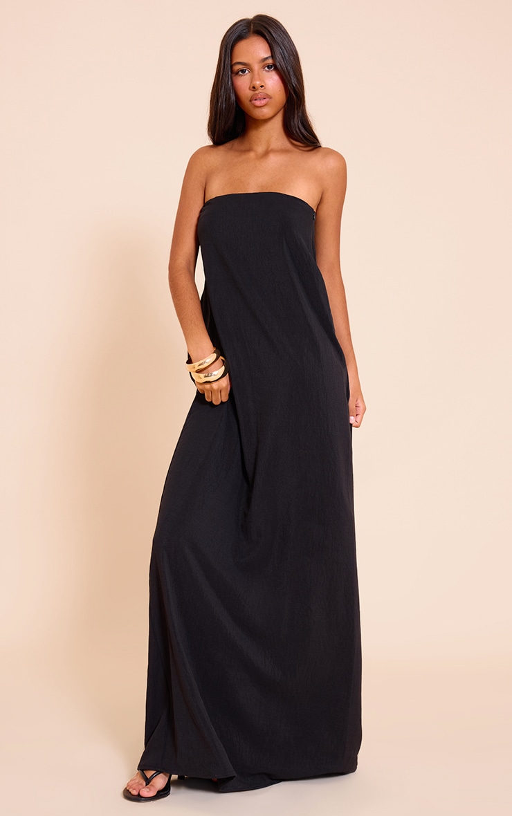 Petite Robe longue Noire Fluide Tissée Bandeau image 3