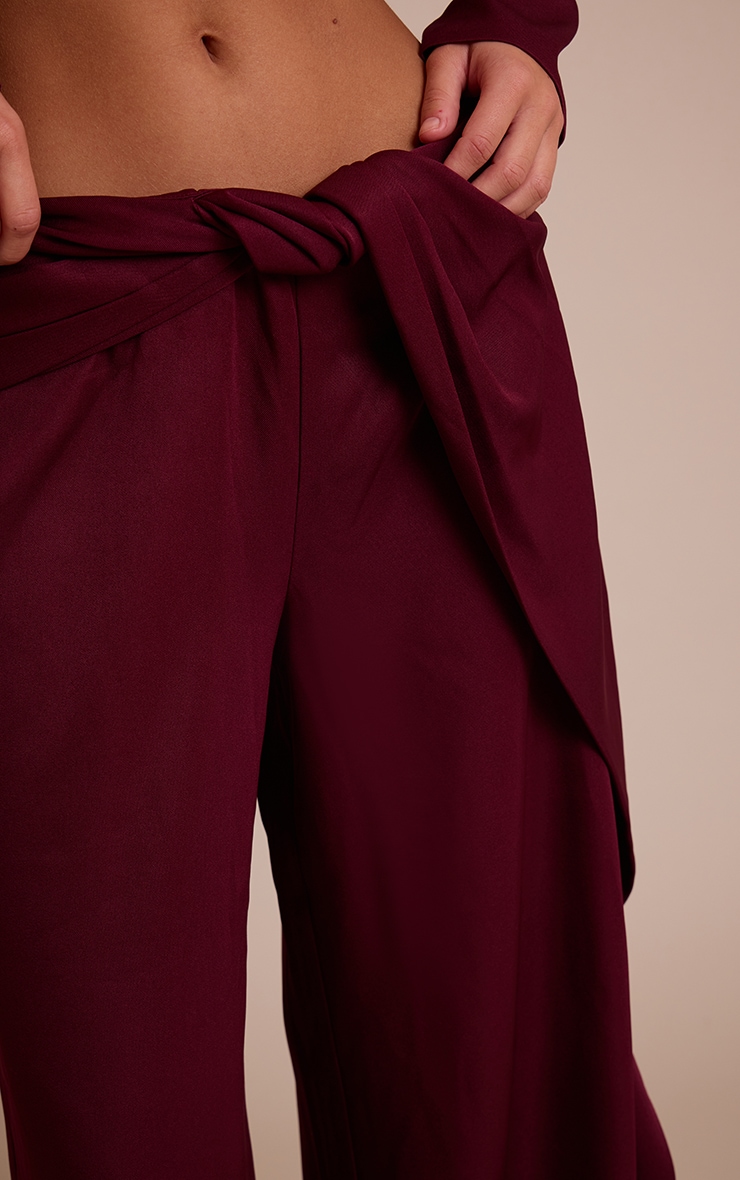 Dark Wine Twist Detail Pants image 4