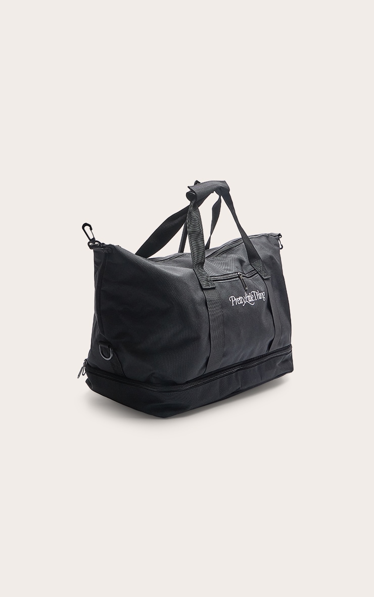 Black PrettyLittleThing Travel Duffel Bag image 2