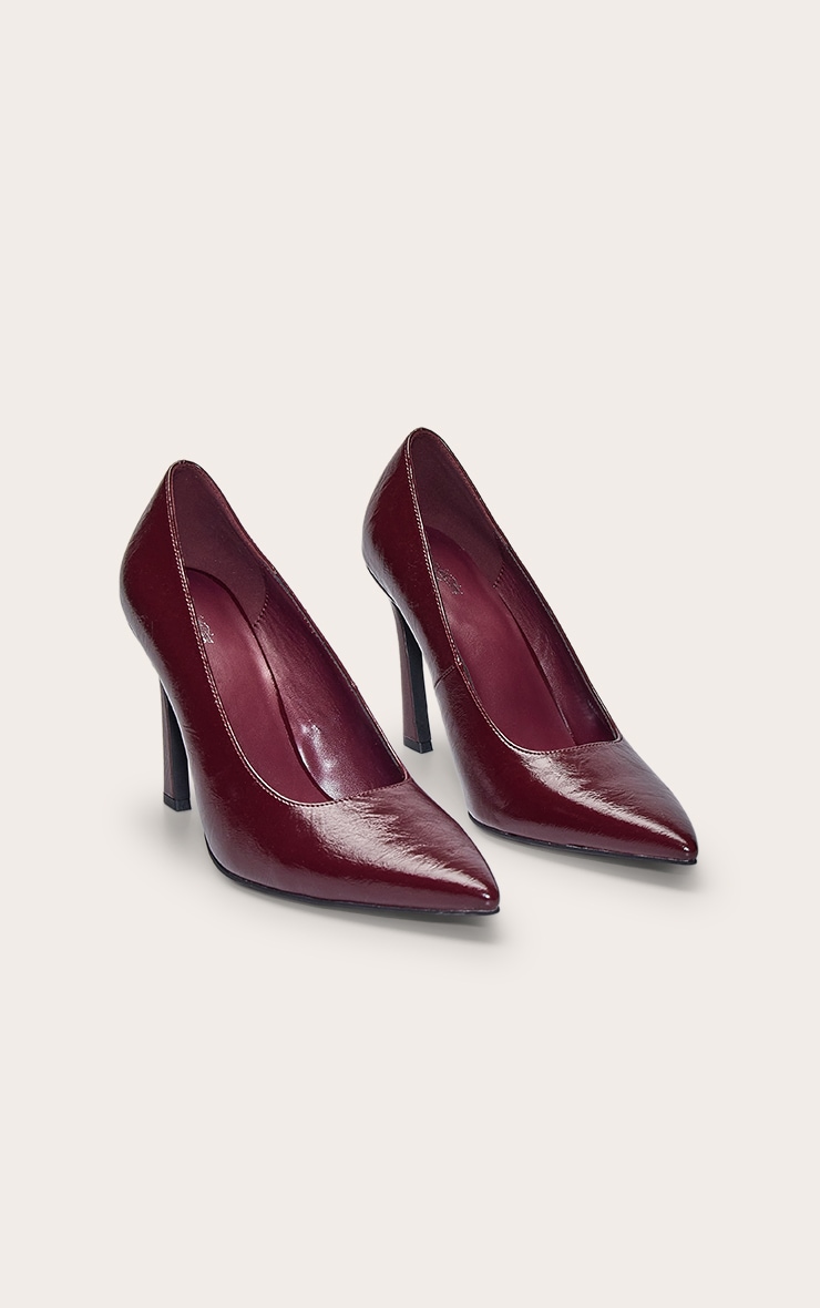 Burgundy Crinkle Court Shoe image 3