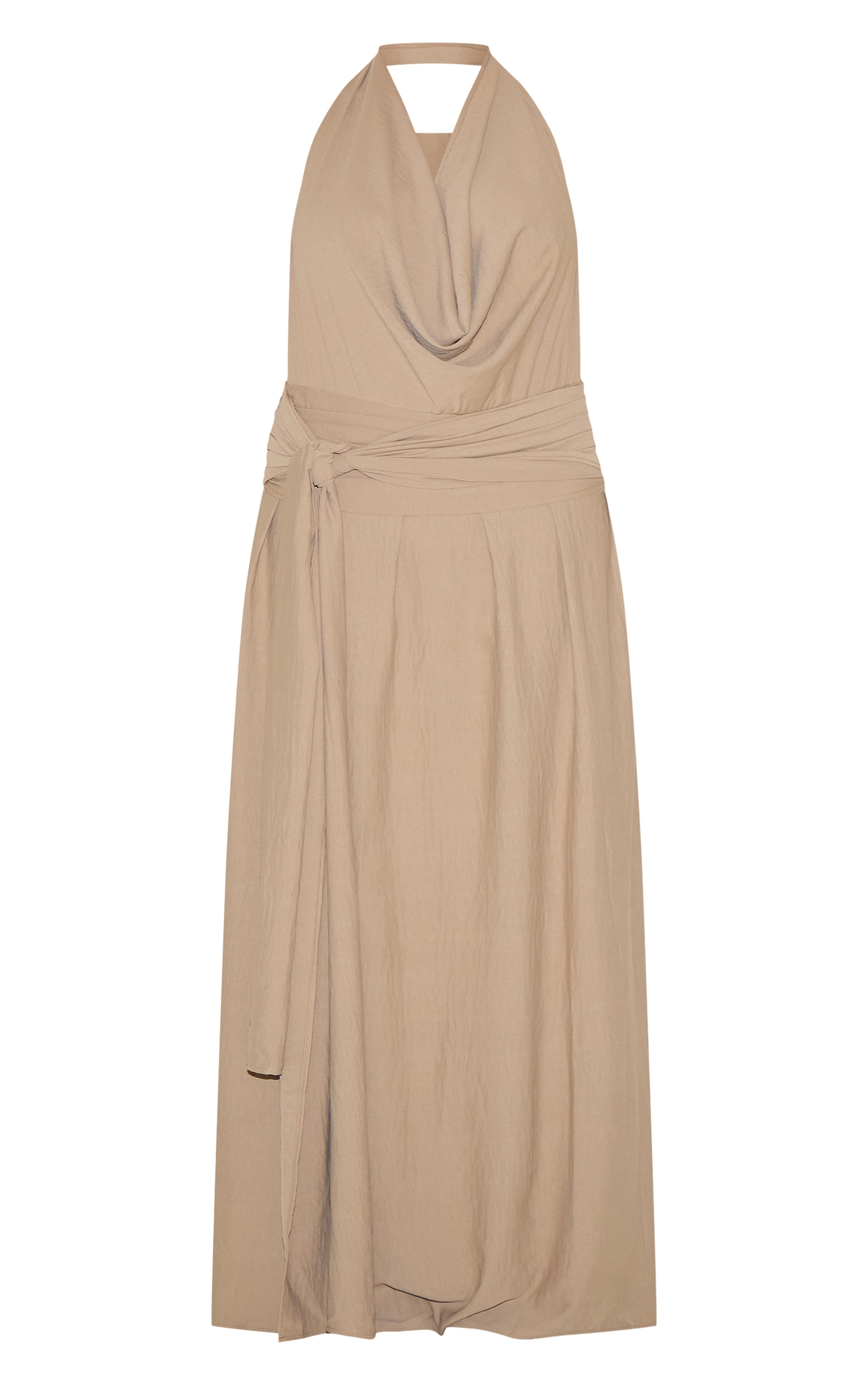 Plus Mushroom Floaty Woven Cowl Neck Low Back Maxi Dress image 5