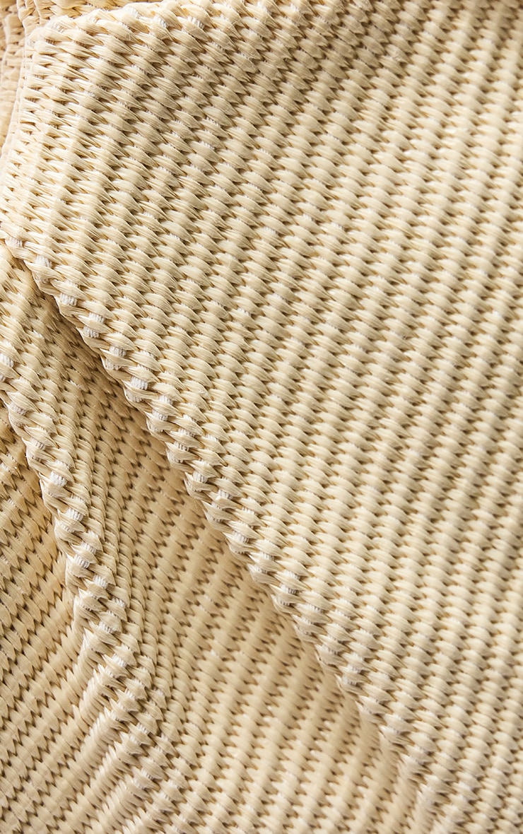 Cream Raffia Trapeze Hand Bag image 5