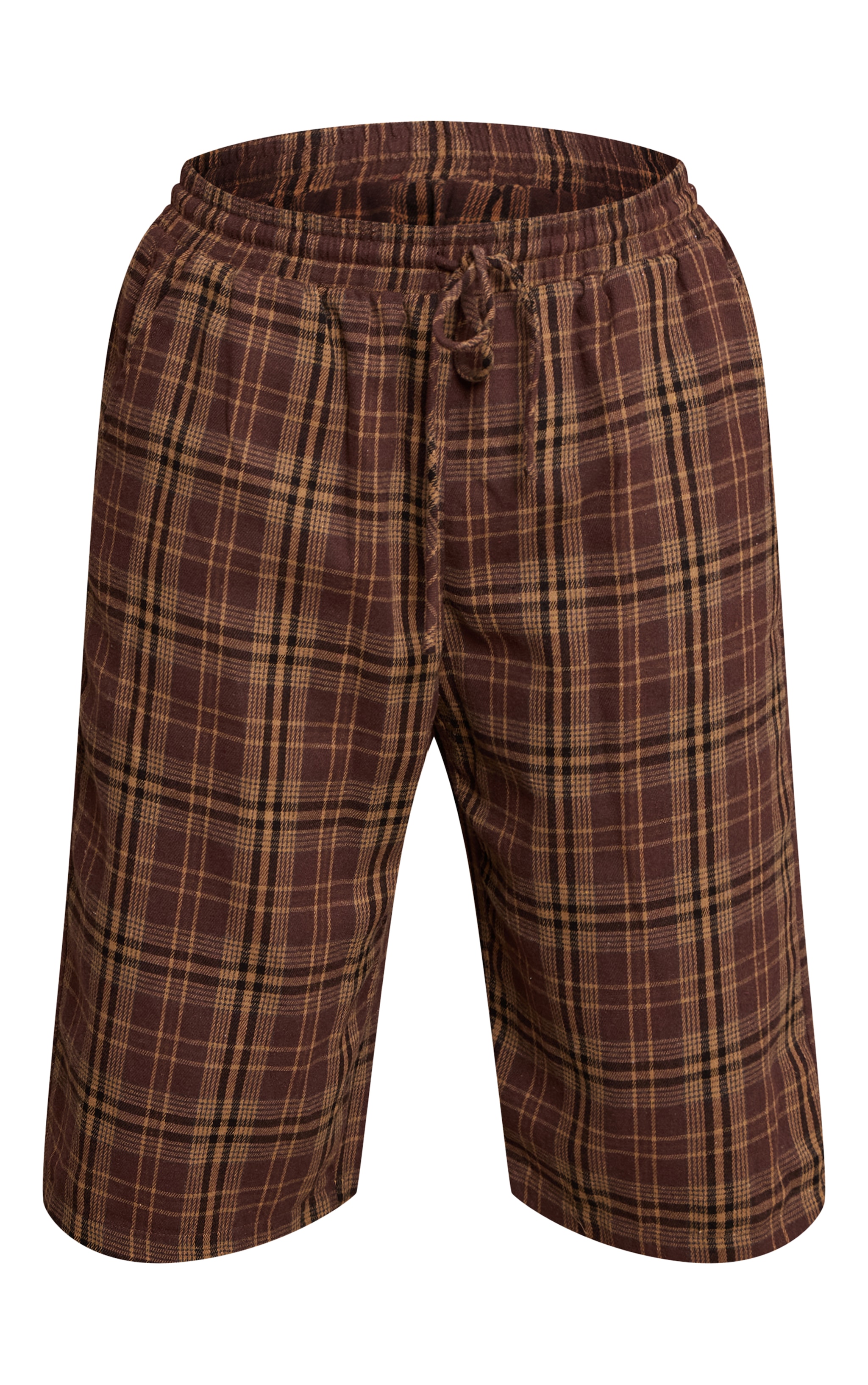 Shape Brown Check Longline Shorts image 6