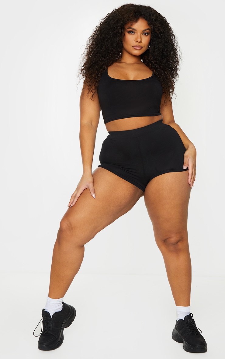 PLT Essentiel Plus - Short basique taille haute noir
