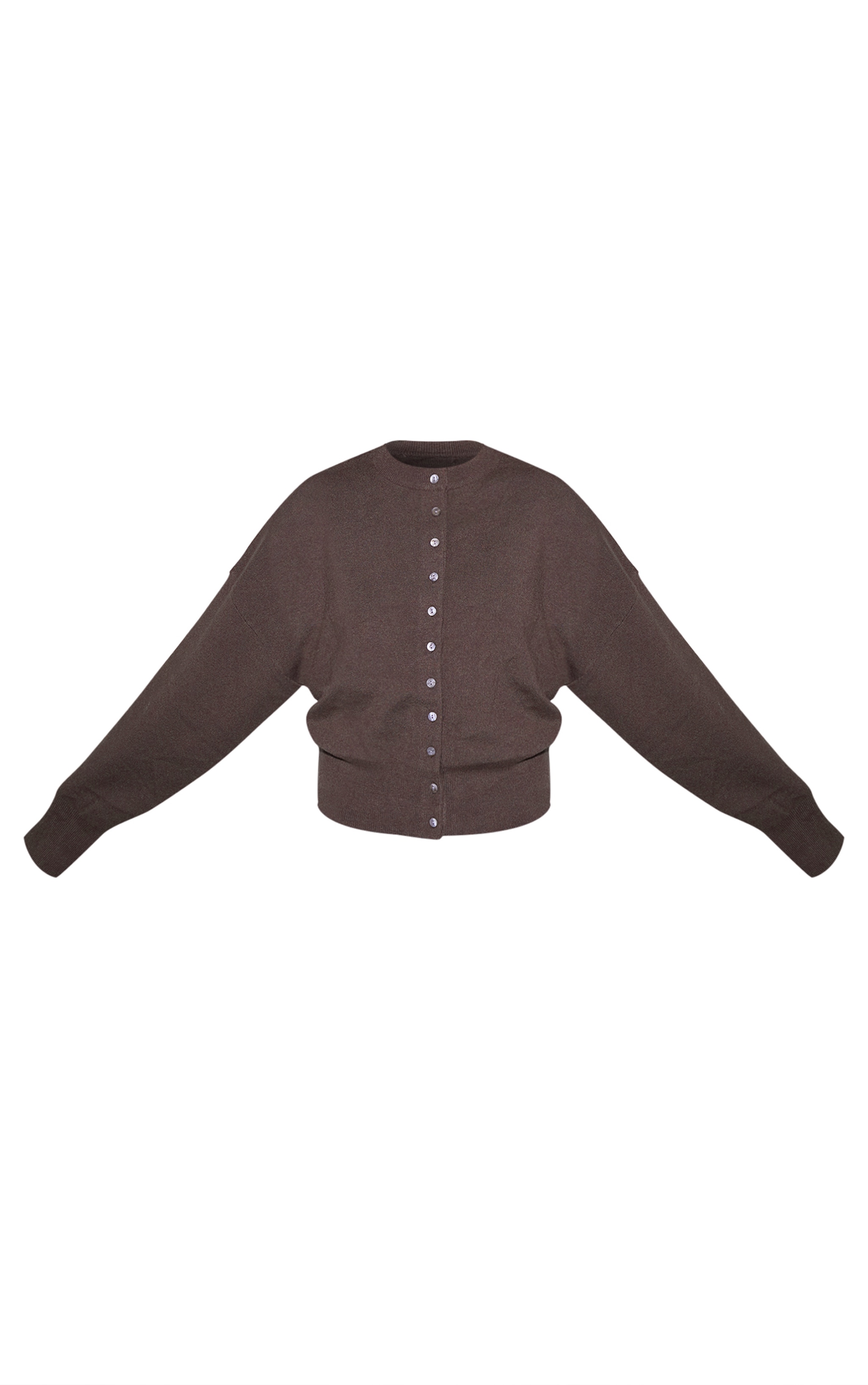 Cardigan en maille tricot compacte marron chocolat image 5