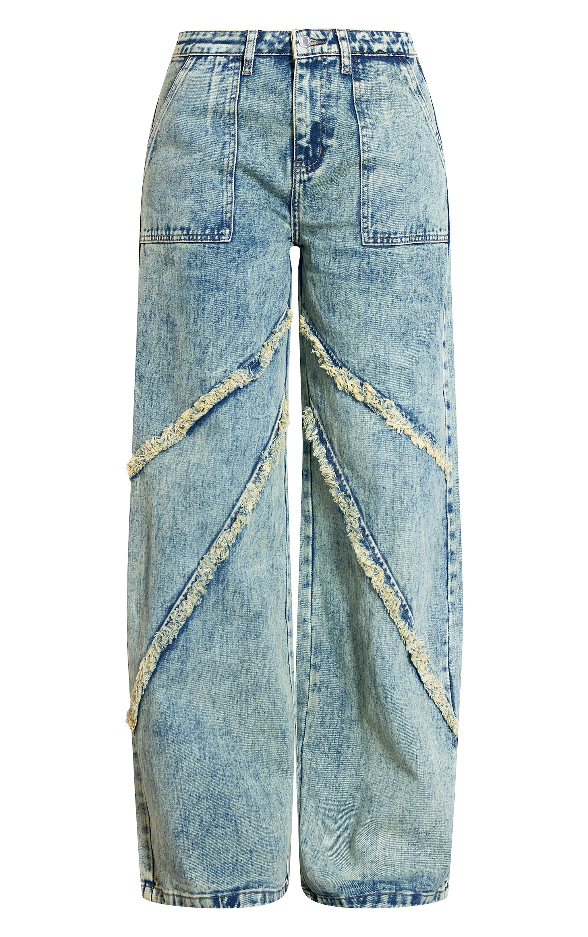 Tall Vintage Wash Low Rise Raw Seam Detail Wide Leg Jeans image 5