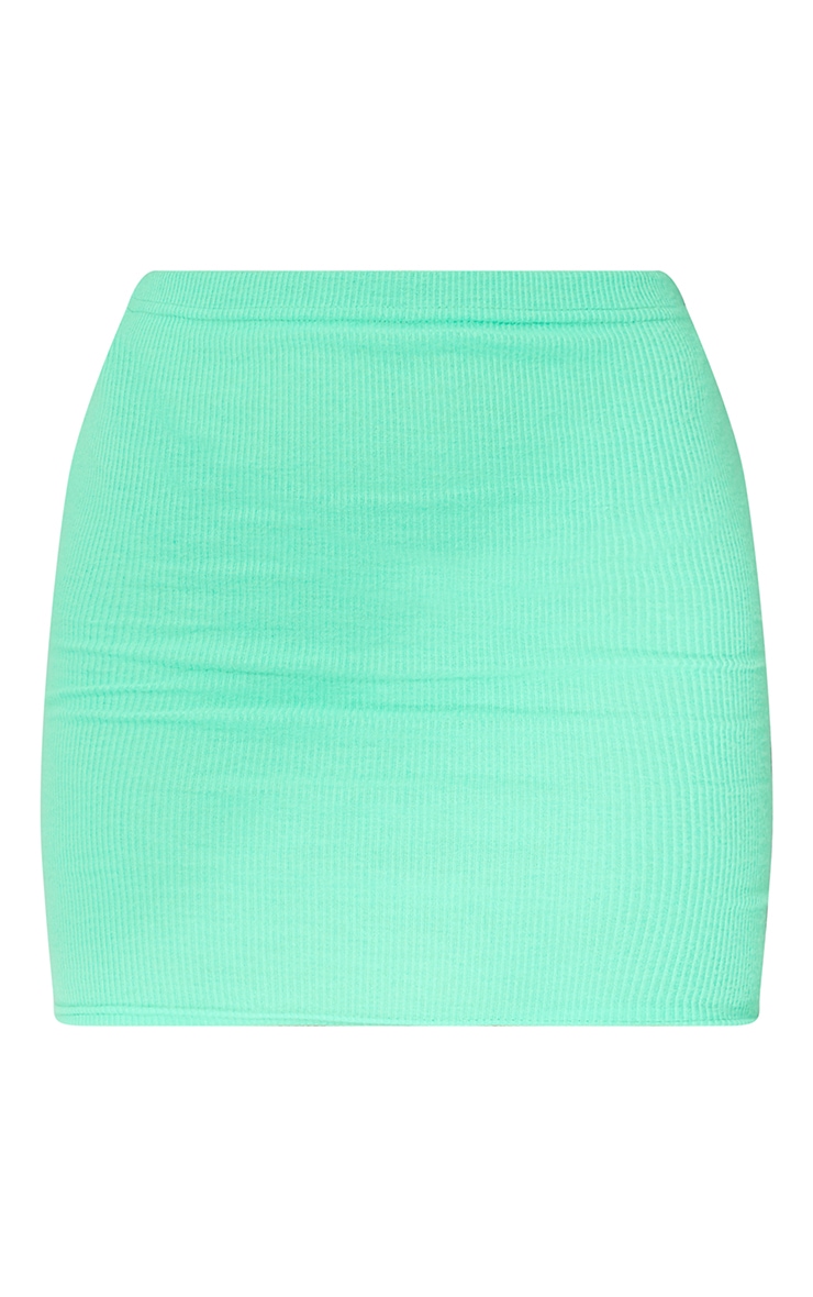 Bright Green Soft Brushed Rib Mini Skirt image 6