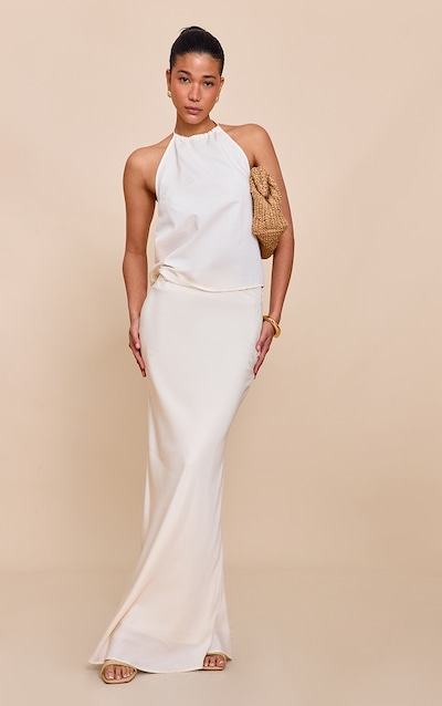 Ecru Tencel Maxi Skirt