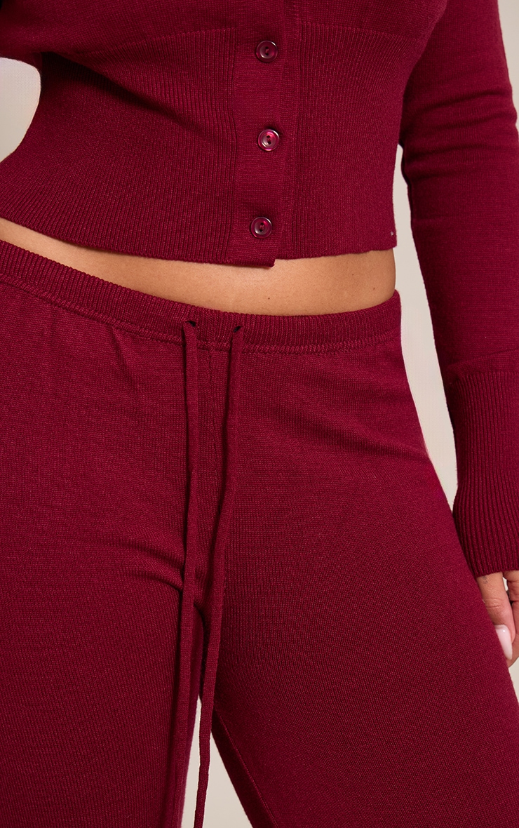 Shape Wine Knitted Tie Waist Trousers image 4