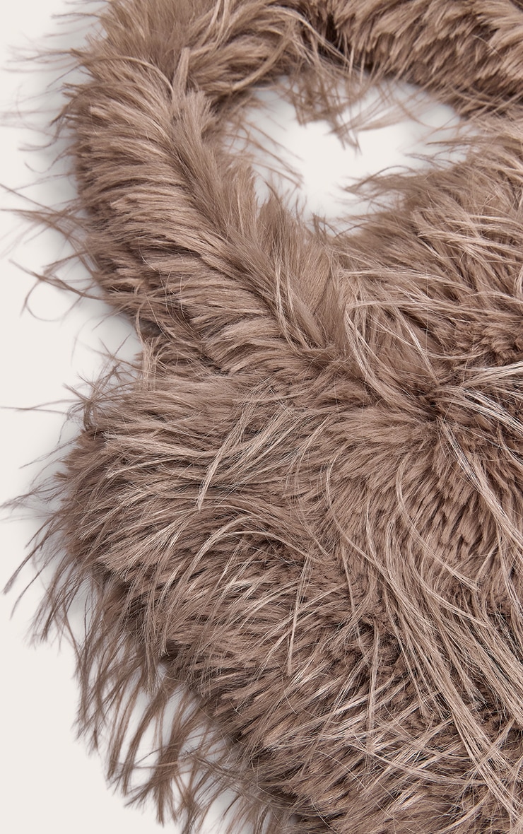 Mocha Shaggy Faux Fur Shaggy Tote Bag image 5