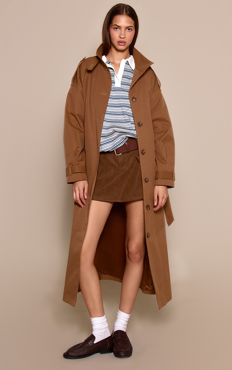 Navy Stripe Bubble Hem Rugby Style Top image 3