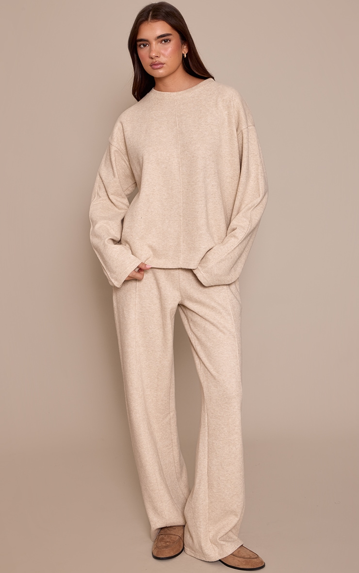 Mocha Soft Rib Straight Leg Joggers image 1