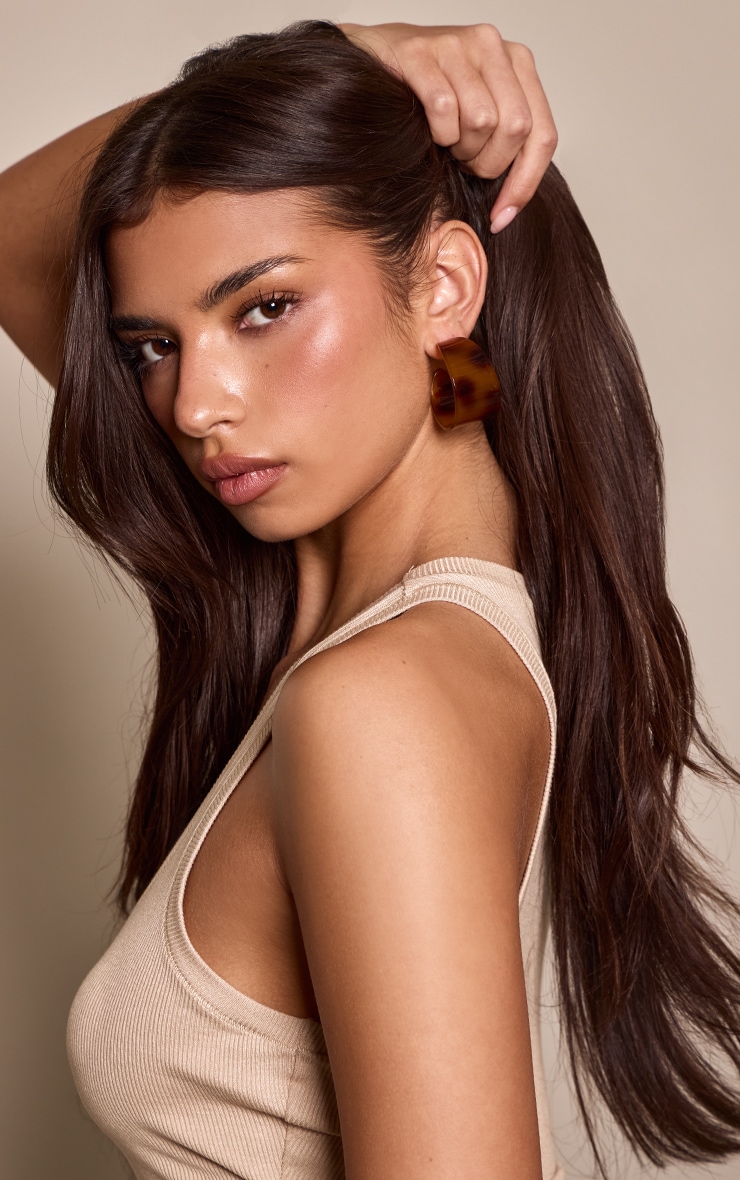 Tortoiseshell Resin Chunky Curved Hoop Earrings