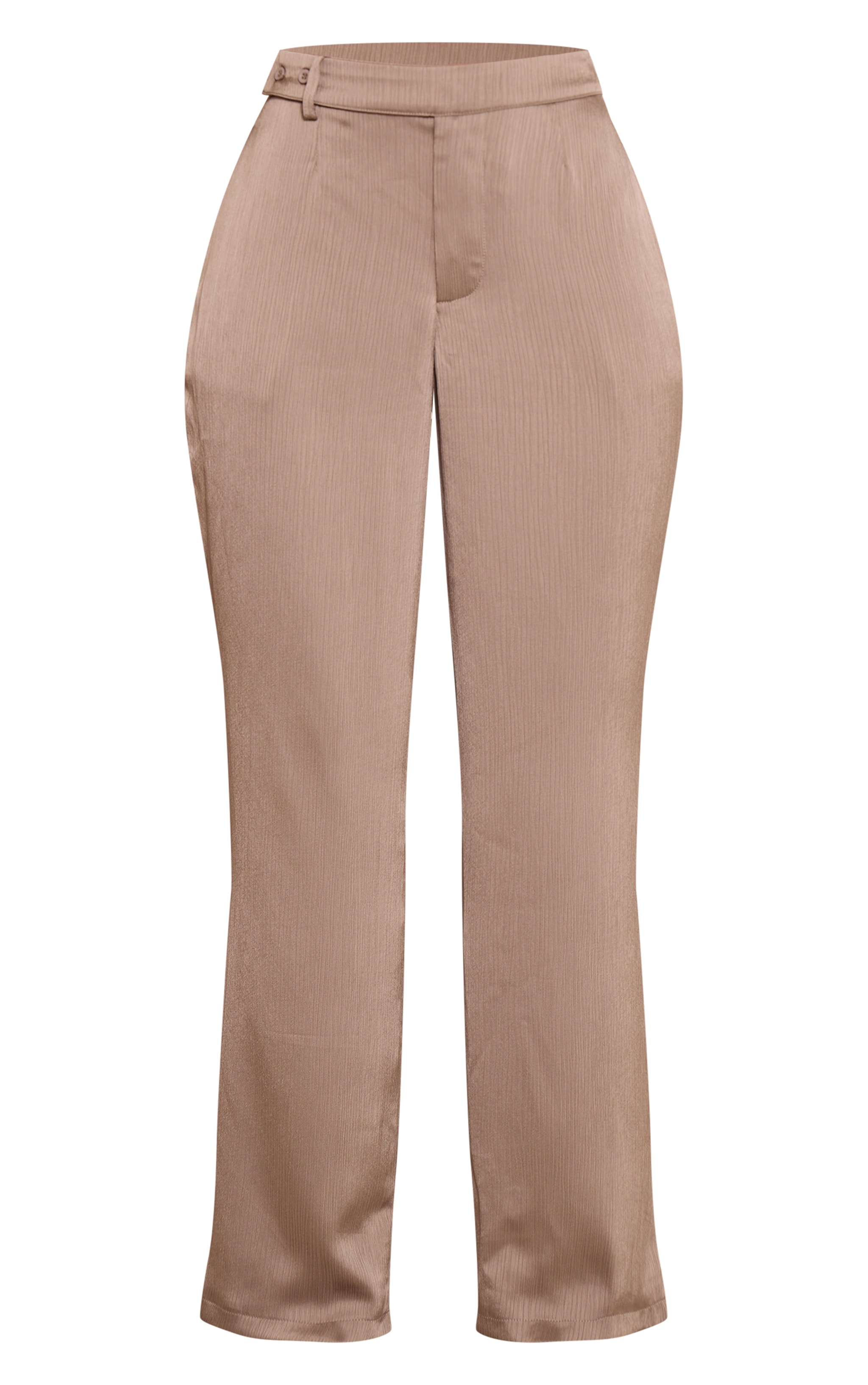 Petite Taupe Satin Straight Leg Pants image 5