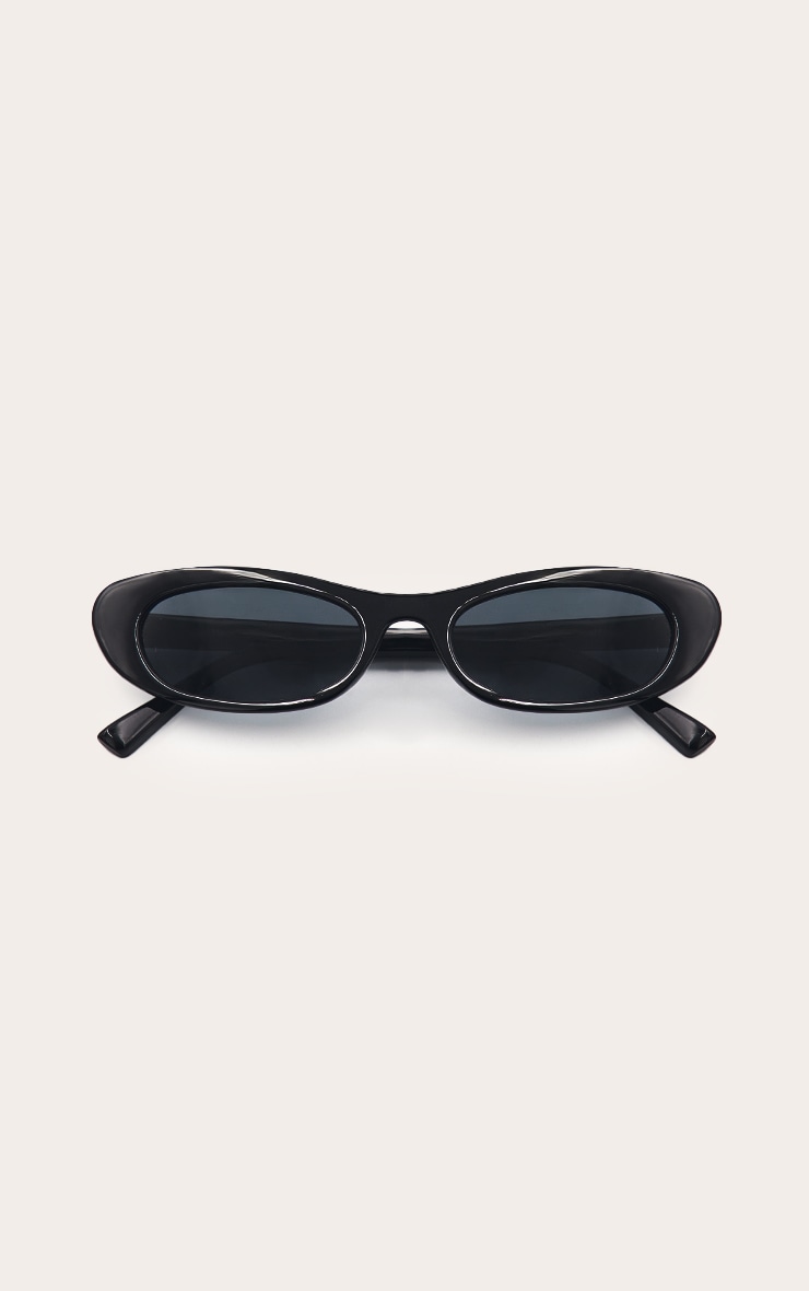 Black Smooth Cat Eye Sunglasses image 2