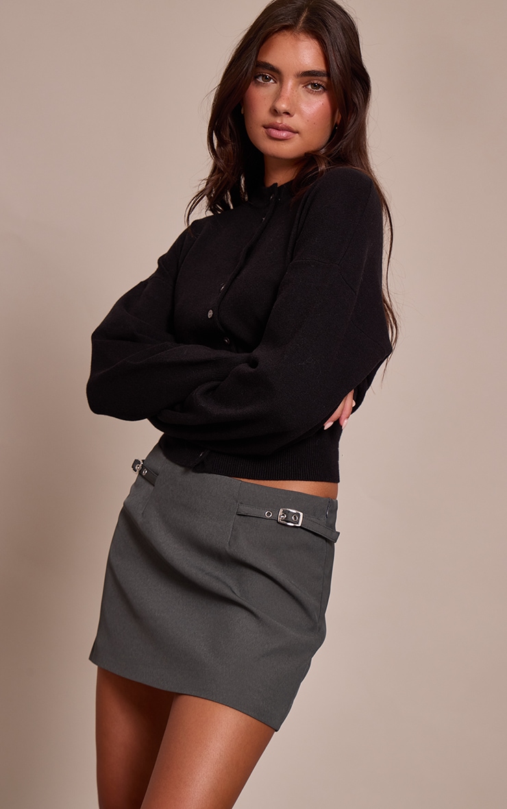 Jupe gris anthracite plissée à ceinture image 1